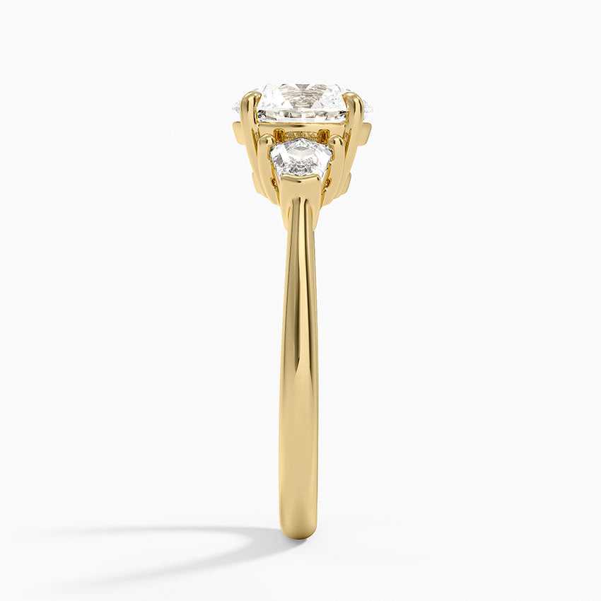 Shield Cut Three Stone Diamond Ring (1/4 ct. tw.) Yellow Gold 18k Round Engagement Ring