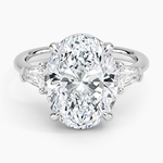 Shield Cut Three Stone Diamond Ring (1/4 ct. tw.) Platinum Oval Engagement Ring