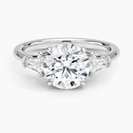 Shield Cut Three Stone Diamond Ring (1/4 ct. tw.) Platinum Round Engagement Ring