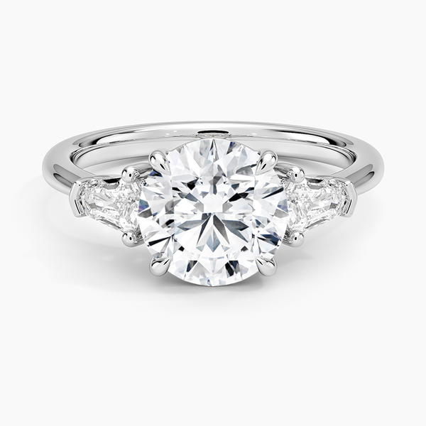 Shield Cut Three Stone Diamond Engagement Ring