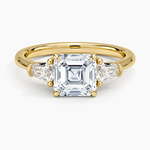 Shield Cut Three Stone Diamond Ring (1/4 ct. tw.) Yellow Gold 18k Asscher Engagement Ring