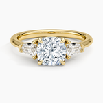 Shield Cut Three Stone Diamond Ring (1/4 ct. tw.) Yellow Gold 18k Cushion Engagement Ring