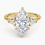 Shield Cut Three Stone Diamond Ring (1/4 ct. tw.) Yellow Gold 18k Marquise Engagement Ring