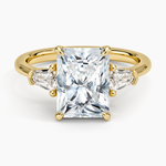 Shield Cut Three Stone Diamond Ring (1/4 ct. tw.) Yellow Gold 18k Radiant Engagement Ring