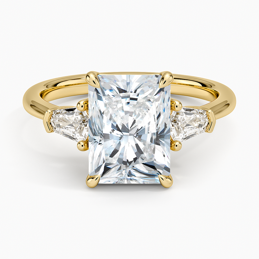 Shield Cut Three Stone Diamond Ring (1/4 ct. tw.) Yellow Gold 18k Radiant Engagement Ring