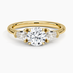 Shield Cut Three Stone Diamond Ring (1/4 ct. tw.) Yellow Gold 18k Round Engagement Ring