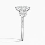 Luxe Camellia Milgrain Diamond Ring Platinum Marquise Engagement Ring