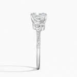 Luxe Camellia Milgrain Diamond Ring Platinum Radiant Engagement Ring