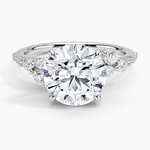 Luxe Camellia Milgrain Diamond Ring Platinum Round Engagement Ring