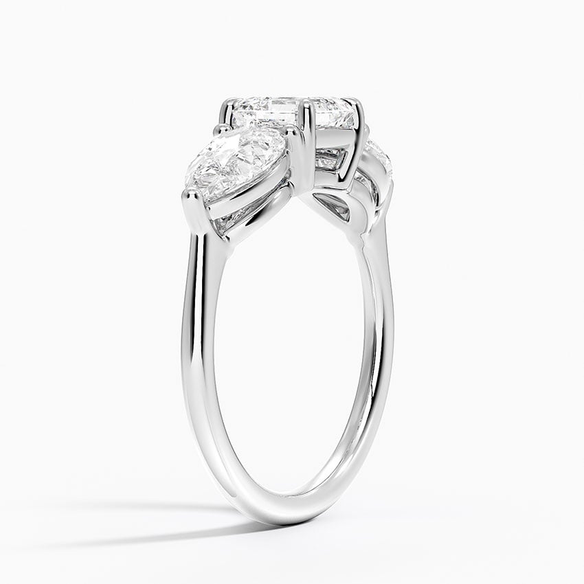 Luxe Opera Three Stone Diamond Ring (1 1/3 ct. tw.) Platinum Asscher Engagement Ring