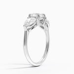 Luxe Opera Three Stone Diamond Ring (1 1/3 ct. tw.) Platinum Cushion Engagement Ring