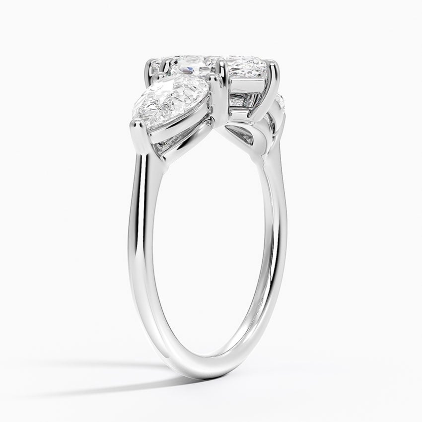 Luxe Opera Three Stone Diamond Ring (1 1/3 ct. tw.) Platinum Marquise Engagement Ring