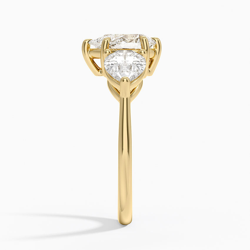 Luxe Opera Three Stone Diamond Ring (1 1/3 ct. tw.) Yellow Gold 18k Pear Engagement Ring