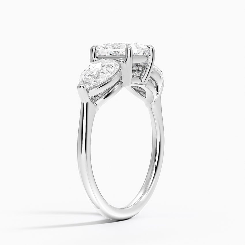 Luxe Opera Three Stone Diamond Ring (1 1/3 ct. tw.) Platinum Princess Engagement Ring