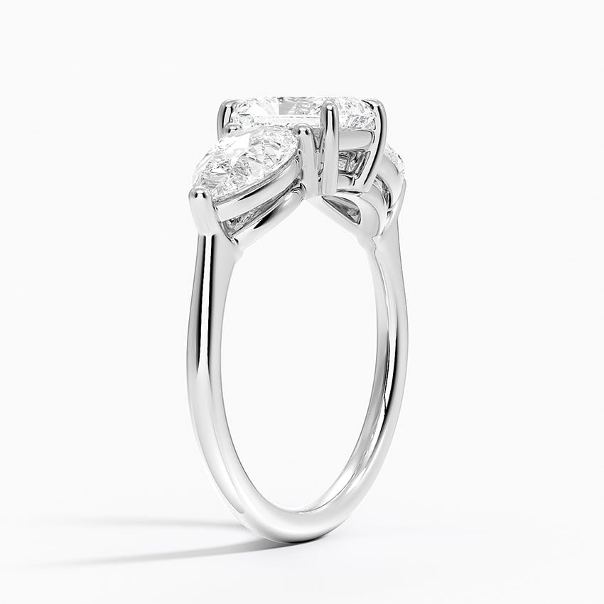 Luxe Opera Three Stone Diamond Ring (1 1/3 ct. tw.) Platinum Radiant Engagement Ring
