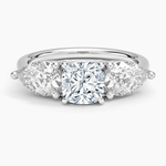 Aria Three Stone Diamond Ring (1/10 ct. tw.) Platinum Cushion Engagement Ring