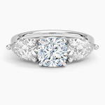 Luxe Opera Three Stone Diamond Ring (1 1/3 ct. tw.) Platinum Cushion Engagement Ring