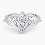 Luxe Opera Three Stone Diamond Ring (1 1/3 ct. tw.) Platinum Marquise Engagement Ring