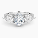 Luxe Opera Three Stone Diamond Ring (1 1/3 ct. tw.) Platinum Pear Engagement Ring