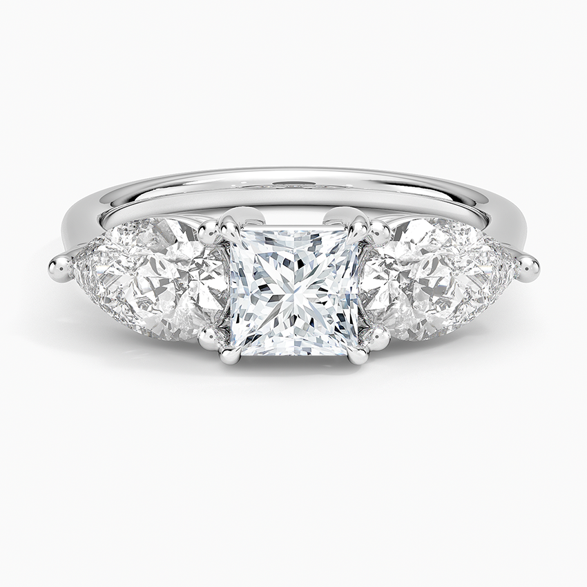 Luxe Opera Three Stone Diamond Ring (1 1/3 ct. tw.) Platinum Princess Engagement Ring