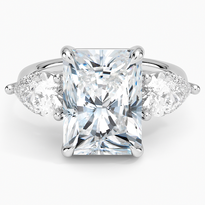 Luxe Opera Three Stone Diamond Ring (1 1/3 ct. tw.) Platinum Radiant Engagement Ring