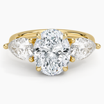 Luxe Opera Three Stone Diamond Ring (1 1/3 ct. tw.) Yellow Gold 18k Oval Engagement Ring