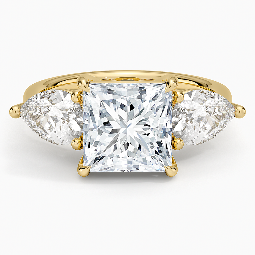 Luxe Opera Three Stone Diamond Ring (1 1/3 ct. tw.) Yellow Gold 18k Princess Engagement Ring