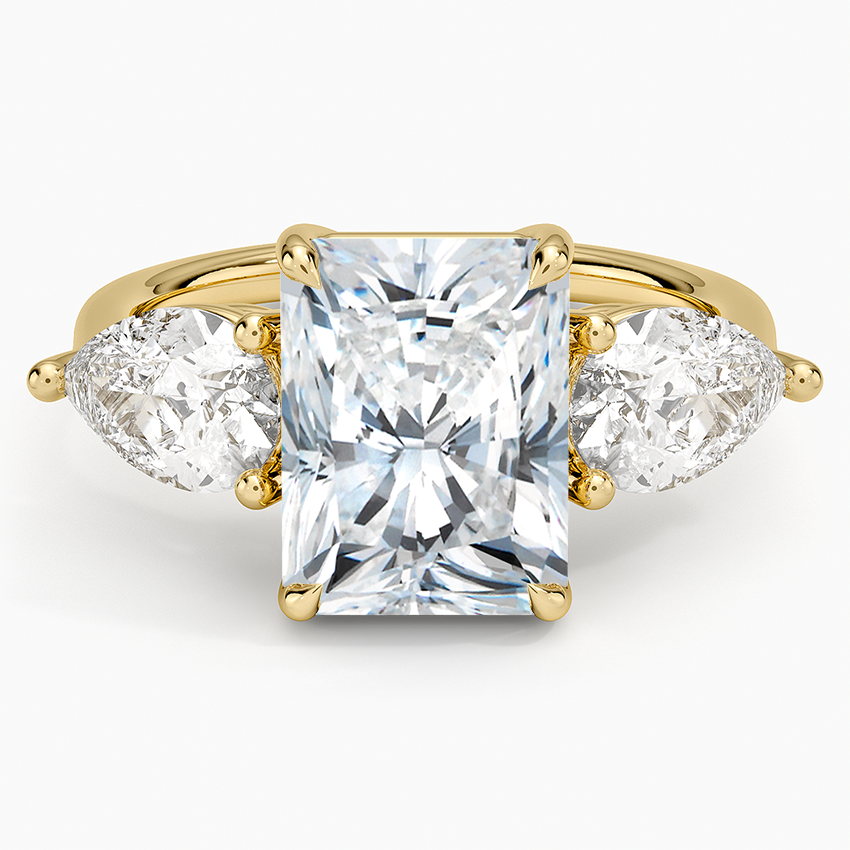 Luxe Opera Three Stone Diamond Ring (1 1/3 ct. tw.) Yellow Gold 18k Radiant Engagement Ring