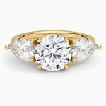 Luxe Opera Three Stone Diamond Ring (1 1/3 ct. tw.) Yellow Gold 18k Round Engagement Ring