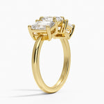 Luxe Rhiannon Three Stone Diamond Ring (1 1/10 ct. tw.) Yellow Gold 18k Asscher Engagement Ring