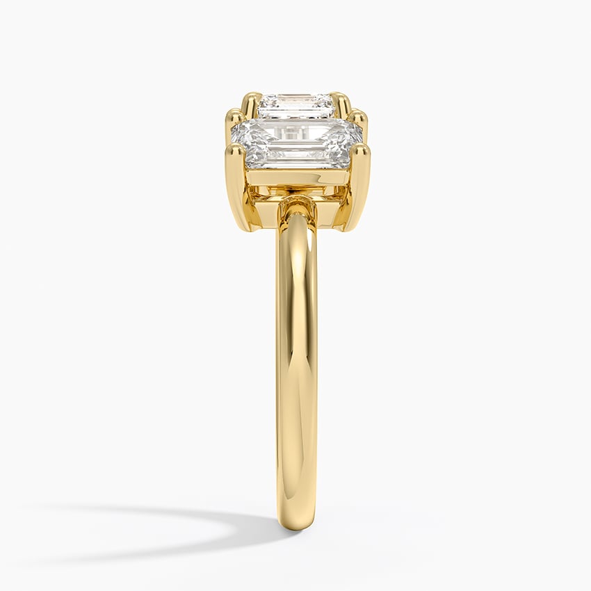 Luxe Rhiannon Three Stone Diamond Ring (1 1/10 ct. tw.) Yellow Gold 18k Asscher Engagement Ring