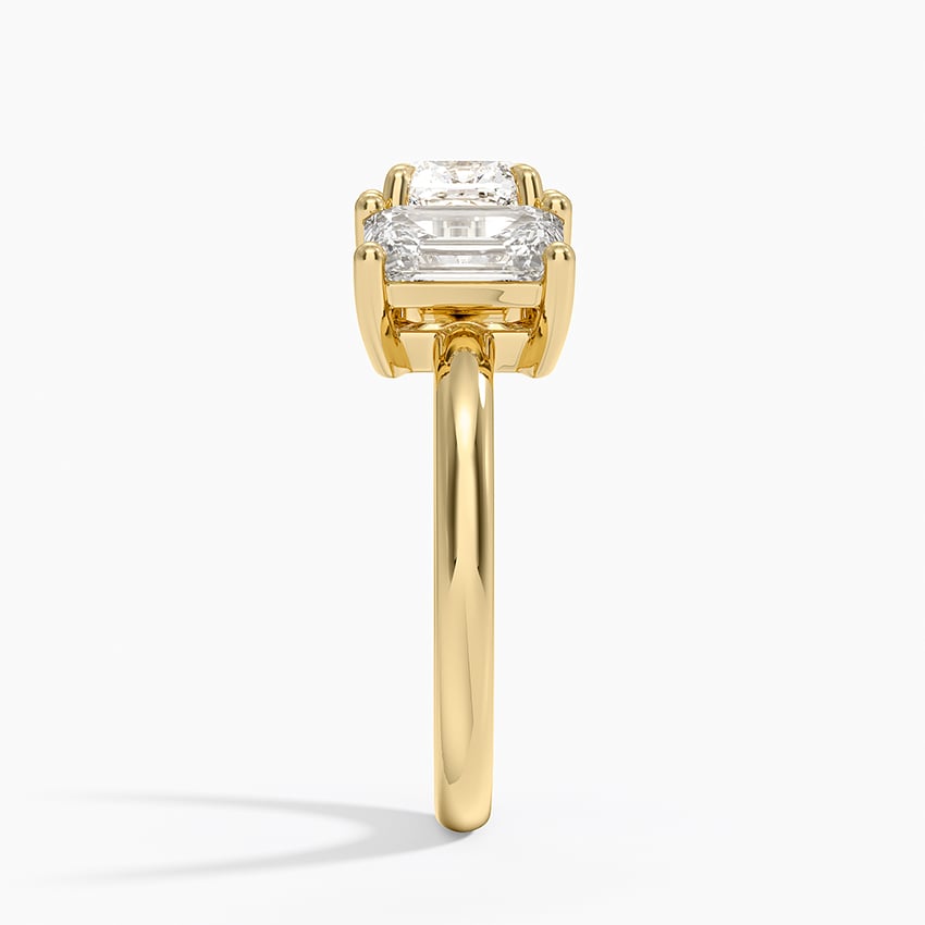 Luxe Rhiannon Three Stone Diamond Ring (1 1/10 ct. tw.) Yellow Gold 18k Cushion Engagement Ring