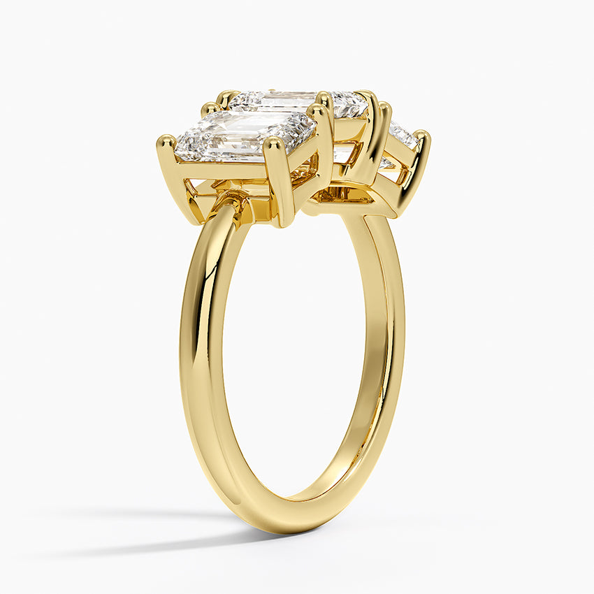 Luxe Rhiannon Three Stone Diamond Ring (1 1/10 ct. tw.) Yellow Gold 18k Emerald Engagement Ring