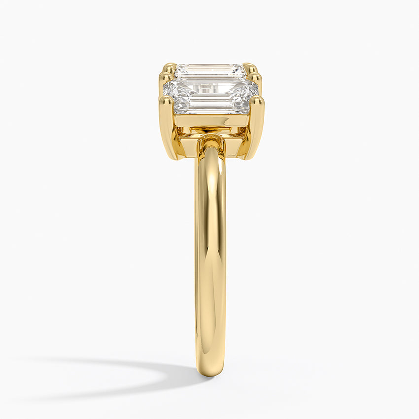 Luxe Rhiannon Three Stone Diamond Ring (1 1/10 ct. tw.) Yellow Gold 18k Emerald Engagement Ring