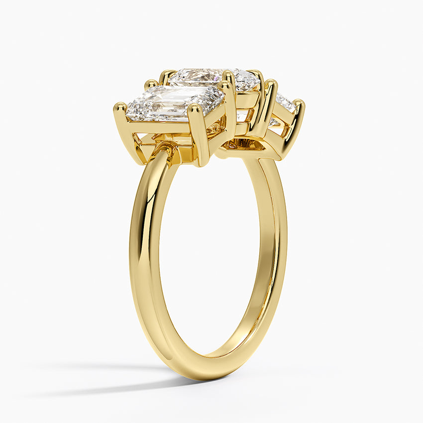 Luxe Rhiannon Three Stone Diamond Ring (1 1/10 ct. tw.) Yellow Gold 18k Oval Engagement Ring