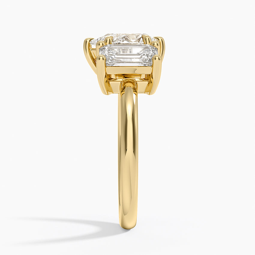 Luxe Rhiannon Three Stone Diamond Ring (1 1/10 ct. tw.) Yellow Gold 18k Pear Engagement Ring