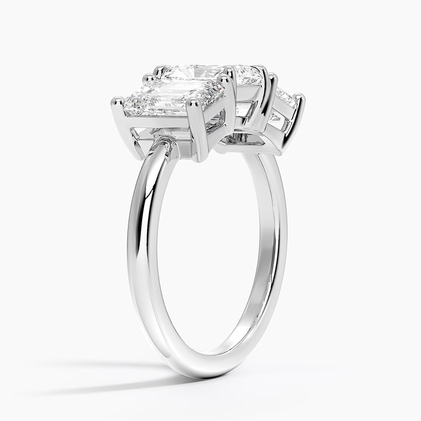 Luxe Rhiannon Three Stone Diamond Ring (1 1/10 ct. tw.) Platinum Radiant Engagement Ring