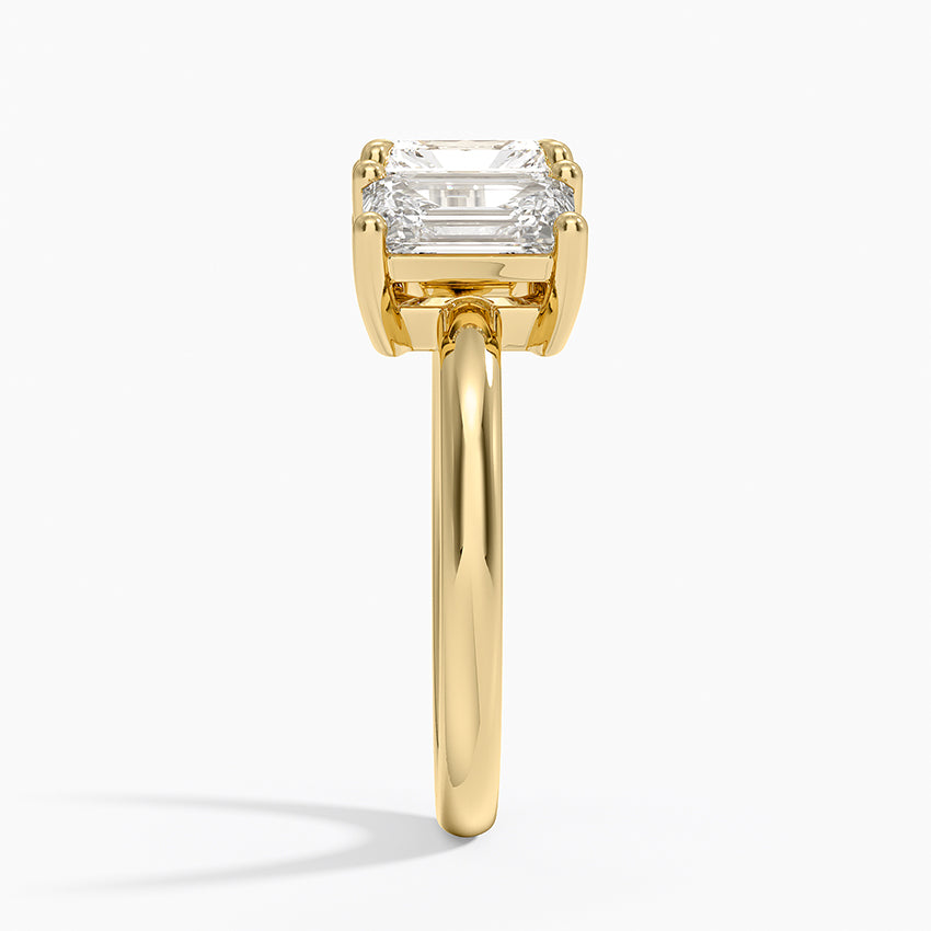 Luxe Rhiannon Three Stone Diamond Ring (1 1/10 ct. tw.) Yellow Gold 18k Radiant Engagement Ring