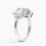 Luxe Rhiannon Three Stone Diamond Ring (1 1/10 ct. tw.) Platinum Round Engagement Ring