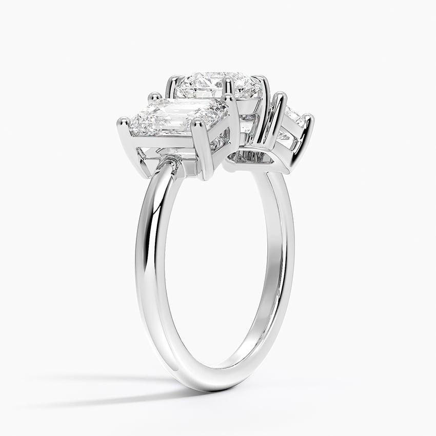 Luxe Rhiannon Three Stone Diamond Ring (1 1/10 ct. tw.) Platinum Round Engagement Ring