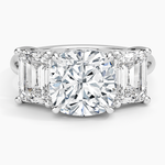 Luxe Rhiannon Three Stone Diamond Ring (1 1/10 ct. tw.) Platinum Cushion Engagement Ring