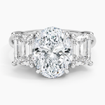 Luxe Rhiannon Three Stone Diamond Ring (1 1/10 ct. tw.) Platinum Oval Engagement Ring