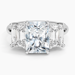 Luxe Rhiannon Three Stone Diamond Ring (1 1/10 ct. tw.) Platinum Radiant Engagement Ring