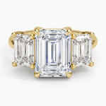 Luxe Rhiannon Three Stone Diamond Ring (1 1/10 ct. tw.) Yellow Gold 18k Emerald Engagement Ring