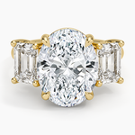 Luxe Rhiannon Three Stone Diamond Ring (1 1/10 ct. tw.) Yellow Gold 18k Oval Engagement Ring