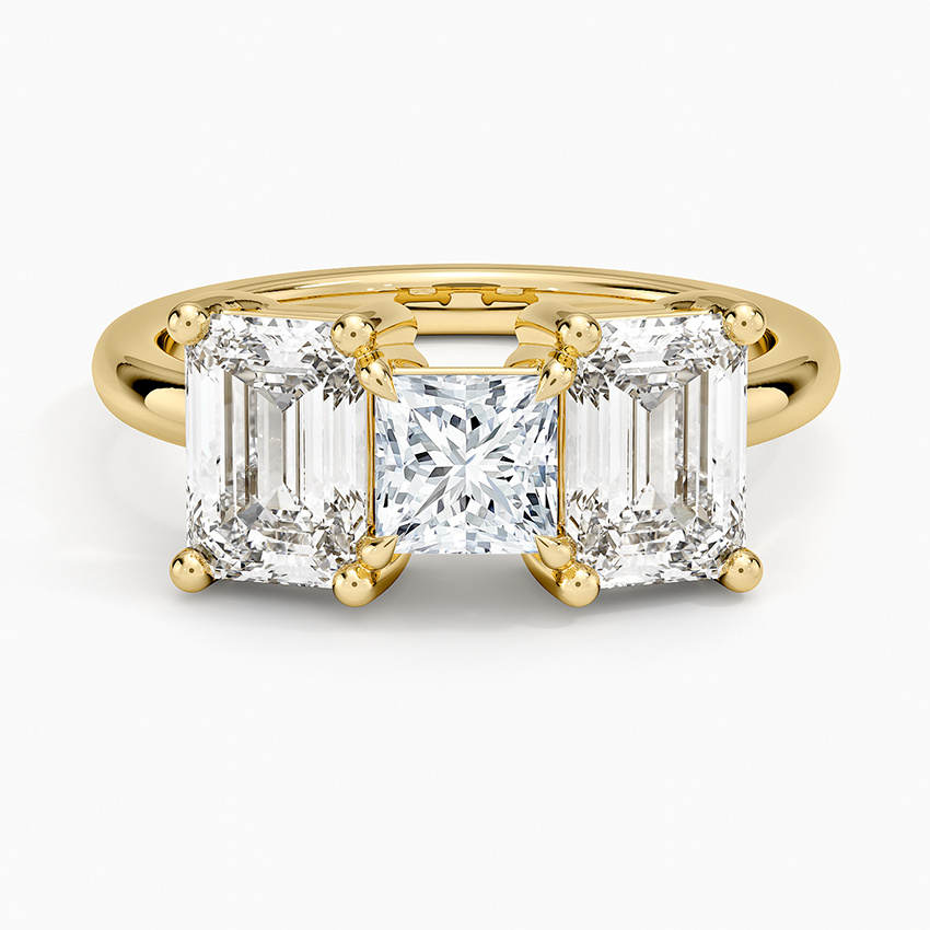 Luxe Rhiannon Three Stone Diamond Ring (1 1/10 ct. tw.) Yellow Gold 18k Princess Engagement Ring