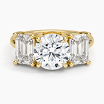 Luxe Rhiannon Three Stone Diamond Ring (1 1/10 ct. tw.) Yellow Gold 18k Round Engagement Ring