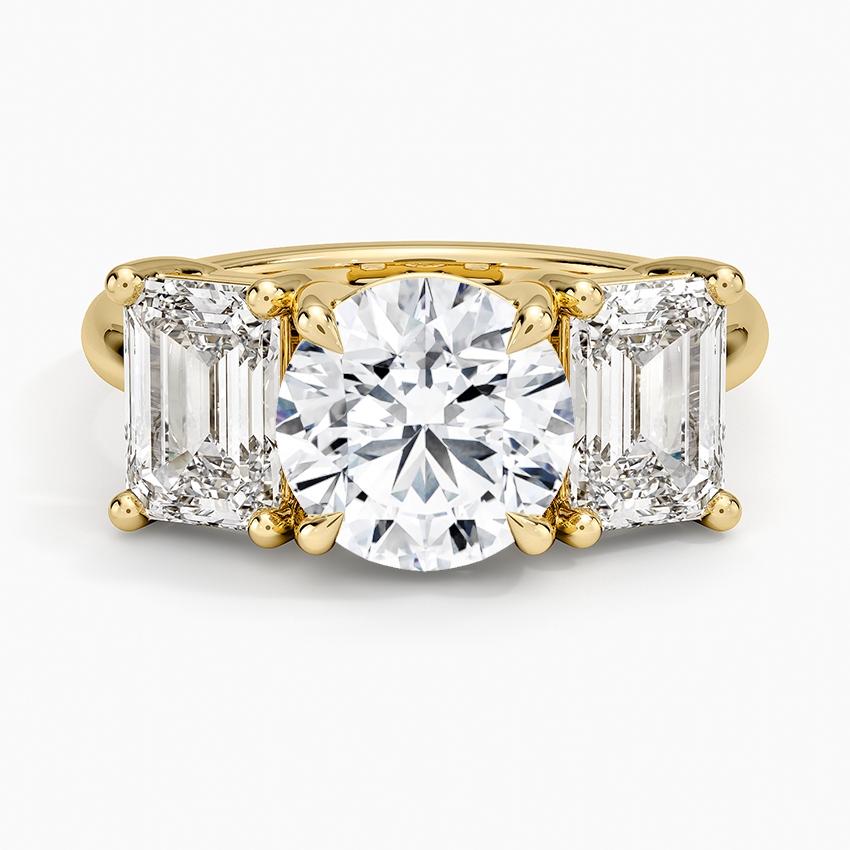 Luxe Rhiannon Three Stone Diamond Ring (1 1/10 ct. tw.) Yellow Gold 18k Round Engagement Ring