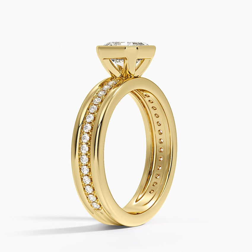 Sofia Triple Band Diamond Ring (1/4 ct. tw.) Yellow Gold 18k Asscher Engagement Ring