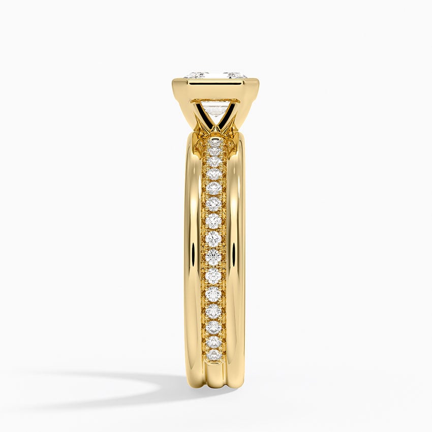 Sofia Triple Band Diamond Ring (1/4 ct. tw.) Yellow Gold 18k Asscher Engagement Ring